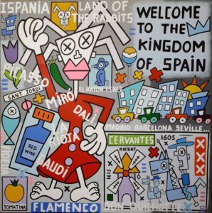 toile welcome to the kingdom of spain par yann sciberras