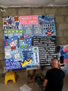 l'artiste yann sciberras termine la toile a new world pour tf1