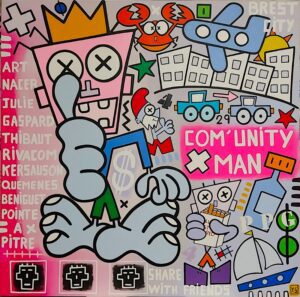 toile comm unity man par yann sciberras