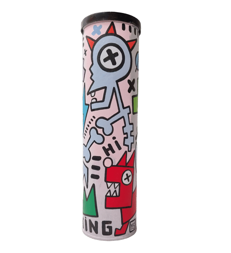peinture sur tube de balles de tennis open de rennes