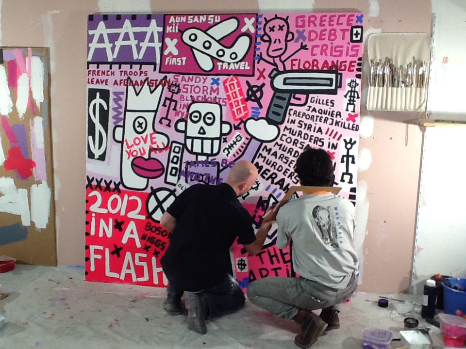création en live de la toile 2012 in a flash pour tf1