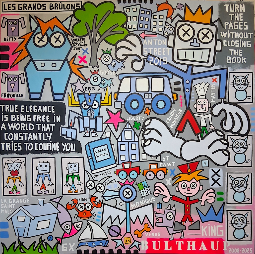 toile turn the pages without closing the book 150x150cm